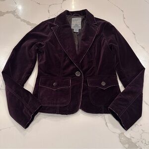 BB Dakota Vintage Purple Plum Velvet Blazer Jacket Womens M Dark Romantic Gothic